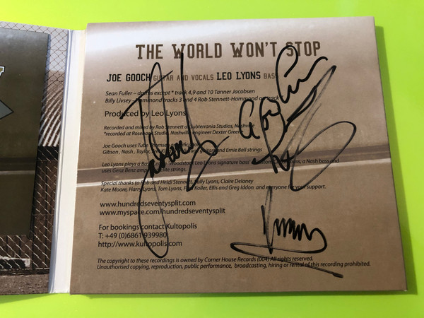 Corner House Records: The World Won't Stop - Hundred Seventy Split - Music CD Authographed (5031802034028)
