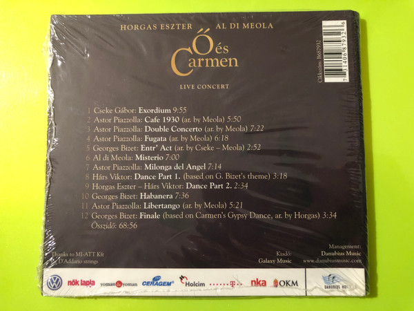 Galaxy Music: Al Di Meola - Horgas Eszter - O es Carmen - Live Concert CD (7314068793216)