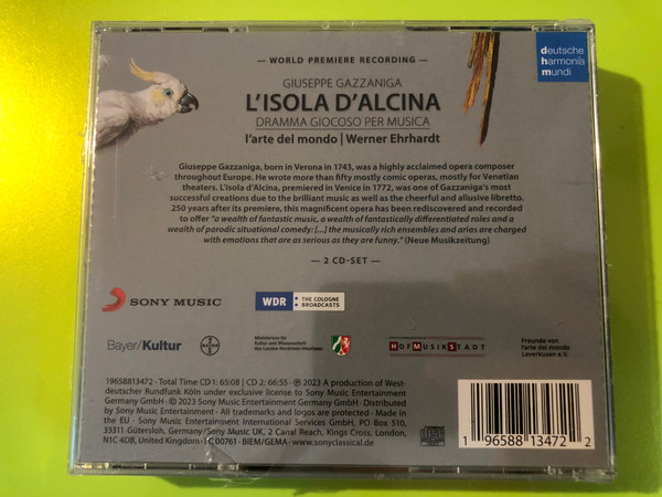 Deutsche Harmonia Mundi: Giuseppe Gazzaniga - L'Isola d'Alcina (Dramma Giocoso per Musica) - 2 CD Set (196588134722) 