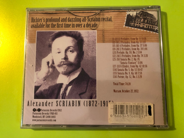 Parnassus: Richter in Warsaw — The Scriabin Recital (Audio CD) (606345004217) 