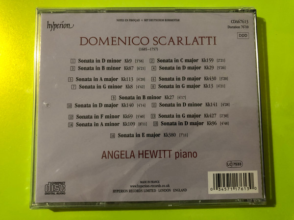 Hyperion: Angela Hewitt — Domenico Scarlatti Sonatas (Audio CD) (0345711761130) 
