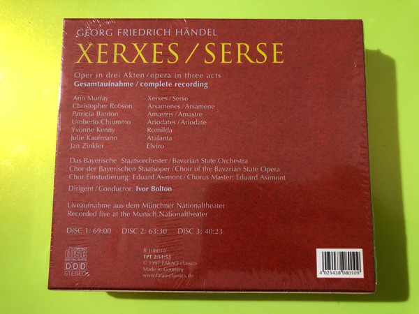 Farao Classics: Handel — Xerxes / Serse (3 CD Set) (4025438080109) 