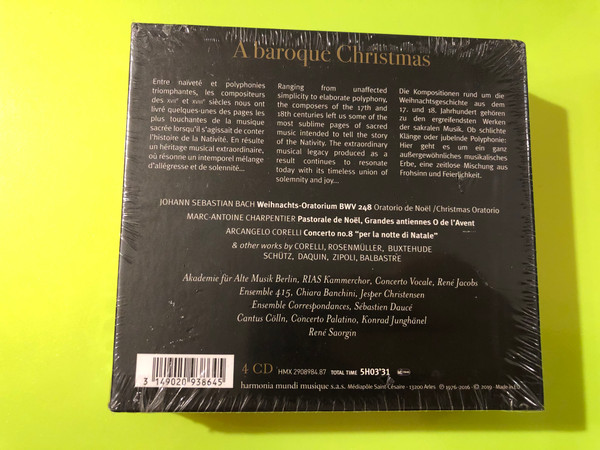 Harmonia Mundi: A Baroque Christmas — Bach, Charpentier, Corelli & More (4 CD Box Set) (3149020938645) 