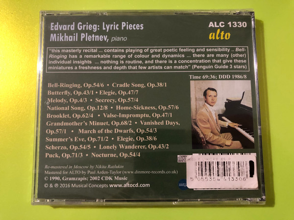 Alto: Edvard Grieg — Lyric Pieces — Mikhail Pletnev, Piano (CD) (5055354413308) 