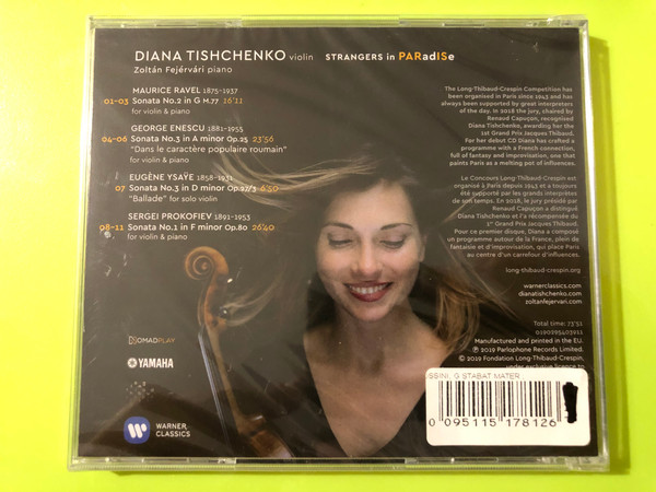 Warner Classics: Diana Tishchenko — Strangers in Paradise — Ravel, Enescu, Ysaÿe, Prokofiev (CD) (095115178126) 