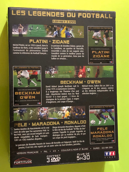 TF1 Vidéo: Les Légendes du Football — Platini, Zidane, Beckham, Owen, Pelé, Maradona, Ronaldo — 3-DVD Box Set (3393600681623) 