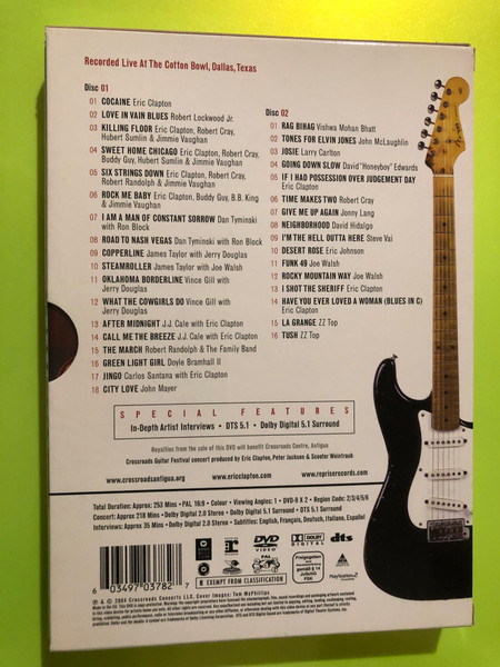 Warner Music Vision: Eric Clapton – Crossroads Guitar Festival – 2-DVD Set (DTS & Dolby Digital 5.1) (603497037827) 