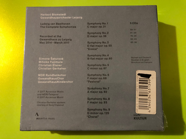 Beethoven — The Complete Symphonies (Blomstedt), Accentus Music (5 CD) (4260234831399)
