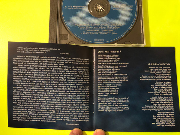 Jég dupla whiskyvel — Válogatás Horváth Attila dalszövegeiből, Magneoton (Audio CD, 1997) (0739842160220) 