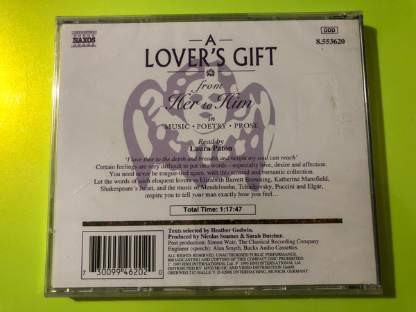 A Lover's Gift — From Her to Him in Music, Poetry & Prose, Naxos (Audio CD) (730099462020) 