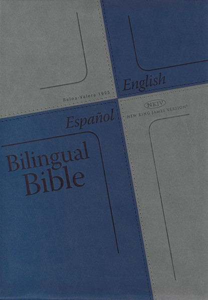 Bilingual Bible (Spanish Reina-Valera 1995 and English NKJV) / Blue Cover / English and Spanish / USA