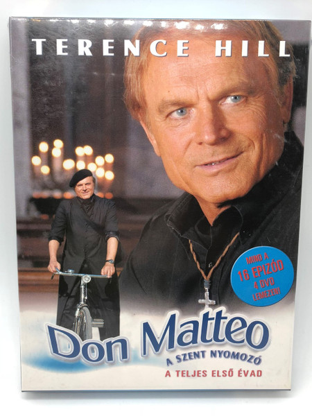 Terence Hill as Don Matteo 2000 / SEASON ONE - 16 Episodes 4 DVD Hungarian Release / Don Matteo - A Szent Nyomozo / A teljes elso evad / Region 2 PAL DVD / Audio: Italian, Hungarian / Subtitle: Hungarian / Actors: Terence Hill, Nino Frassica