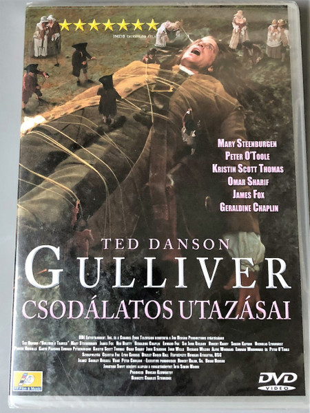 Gulliver's Travels 1995 / Guliver csodálatos utazásai DVD / Director: Charles Sturridge / Audio Options: ENGLISH, Hungarian / Subtitle: Hungarian / Ted Danson, Edward Fox, Geraldine Chaplin, John Gielgud, Peter O'Toole, Omar Sharif