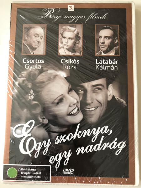 Egy szoknya, egy nadrág 1943 DVD / One Skirt, One Pants / Old Hungarian Films 3 / Black & White / HUNGARIAN ONLY Audio (5999882685052)
