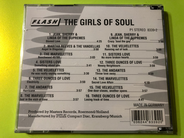 The Girls Of Soul / Audio CD 1992 / The Marvelettes, Martha Reeves & The Vandellas, Sisters Love, Three Ounces Of Love, The Andantes / 16 music tracks (036244833920)