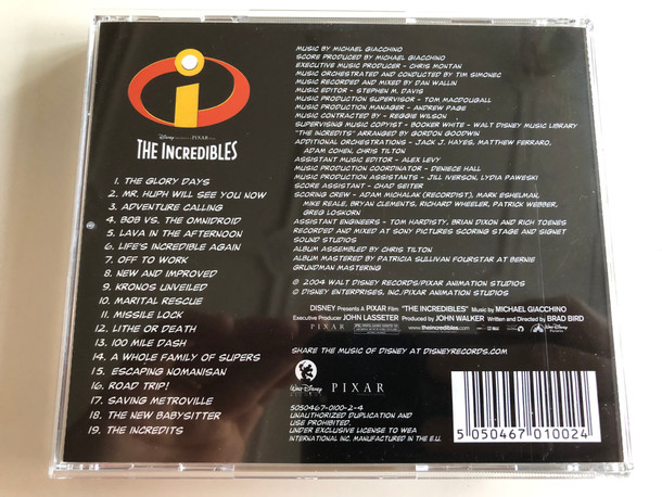 An Original Soundtrack: Disney Presents a Pixar Film: The Incredibles / Music by Michael Giacchino / AUDIO CD 2004 / Walt Disney Records (5050467010024)