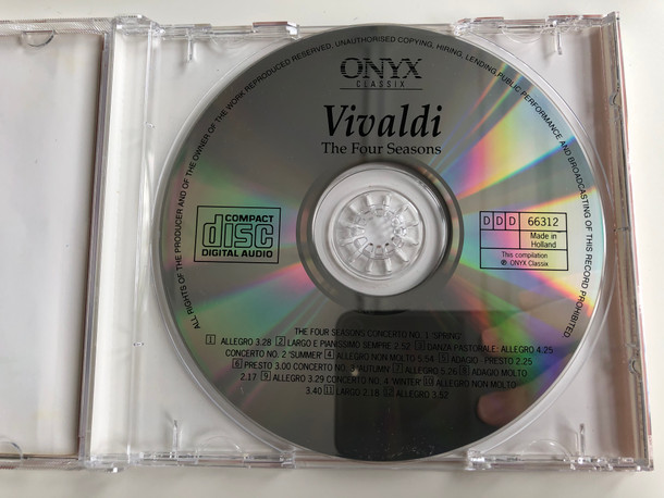 Vivaldi – The Four Seasons / Musici Di San Marco - I Solisti Di Zagreb / ONYX Classix ‎Audio CD 1994 Stereo / 666312