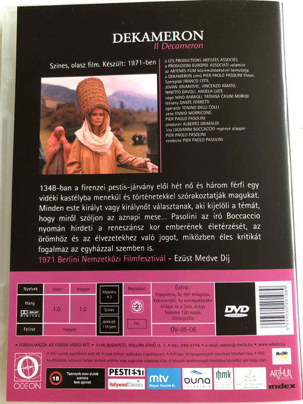 Il Decameron DVD 1971 Dekameron / Directed by Pier Paolo Pasolini / Starring: Franco Citti, Ninetto Davoli, Pier Paolo Pasolini (5999550201089)