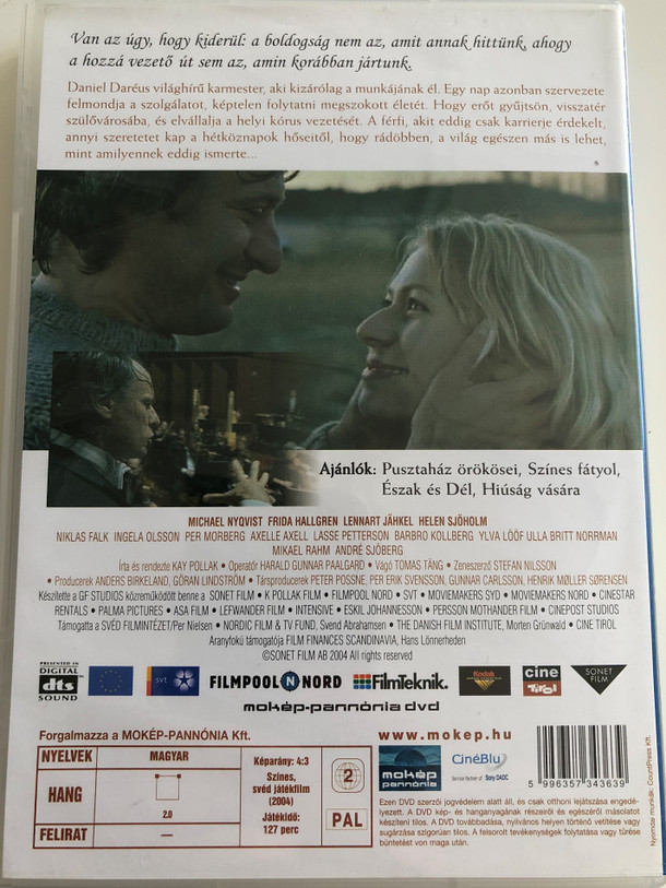 As it is in Heaven DVD 2004 Hétköznapi mennyország / Directed by Kay Pollak / Starring: Michael Nyqvist, Frida Hallgren, Lennart Jahkel, Helen Sjoholm / Sa som i himmelen (5996357343639)