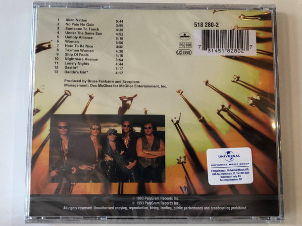 Scorpions ‎– Face The Heat / PolyGram Records Audio CD 1993 / 518 280-2