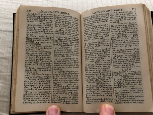 Új testamentom és a zsoltárok - Átdolgozott / Antique Hungarian New Testament & Psalms - 1911 print / Karoli - translation / British & Foreign Bible Society / Pocket size (HunNT&Psalms1911)