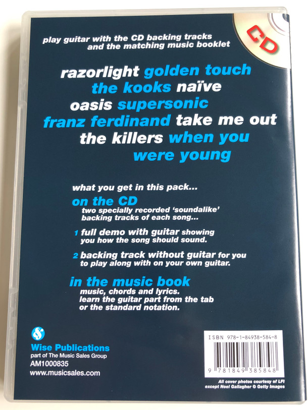 Modern Rock - Play along Guitar Audio CD / Five great classic rock songs with soundalike backing tracks / Razorlight, The kooks, Oasis, Franz Ferdinand, The Killers / Wise Publications AM1000835 (9781849385848)