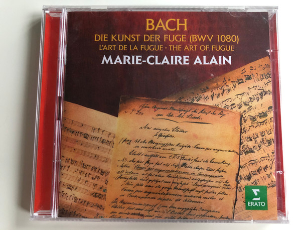 Bach - Die Kunst Der Fuge (BWV 1080) - L'Art De La Fugue - The Art Of Fugue / Marie-Claire Alain / Erato 2x Audio CD 2017 Stereo / 0190295895174