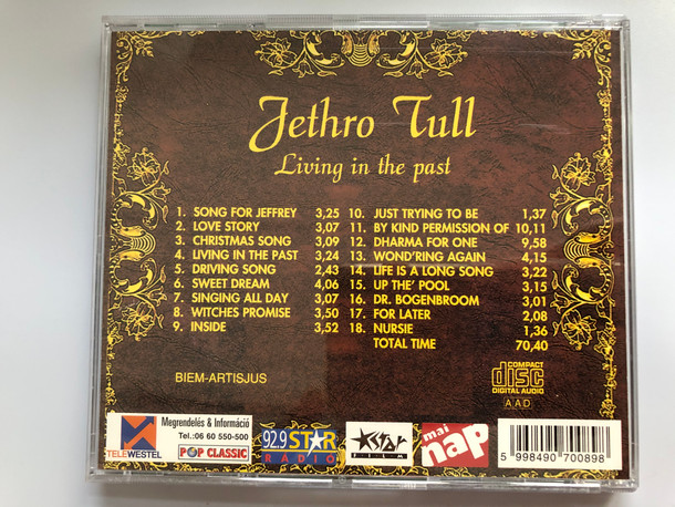 Jethro Tull ‎– Living In The Past / Pop Classic / Euroton ‎Audio CD / EUCD-0089 (5998490700898)