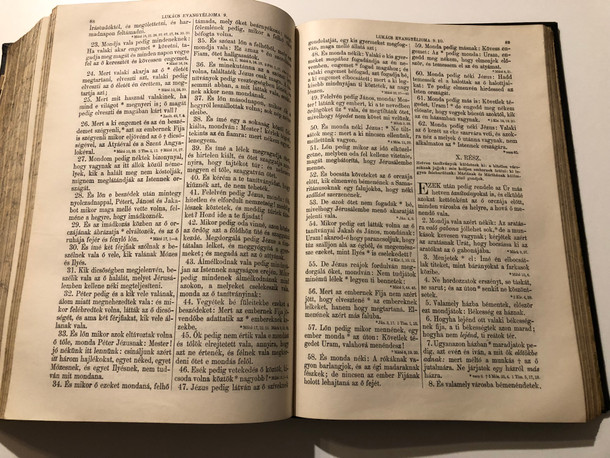 Antique 1918 Hungarian Large Print Holy Bible / Szent Biblia - Károli Gáspár / Istennek Ó és Új testamentomában foglaltatott Szent Írás - Családi biblia / Hardcover / British and Foreign Bible Society (HunKar1918)