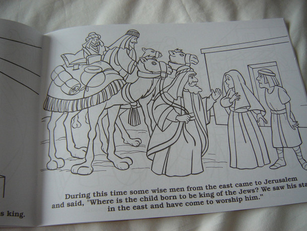 JESUS IS BORN - English Bible Story Coloring Book and Story Book