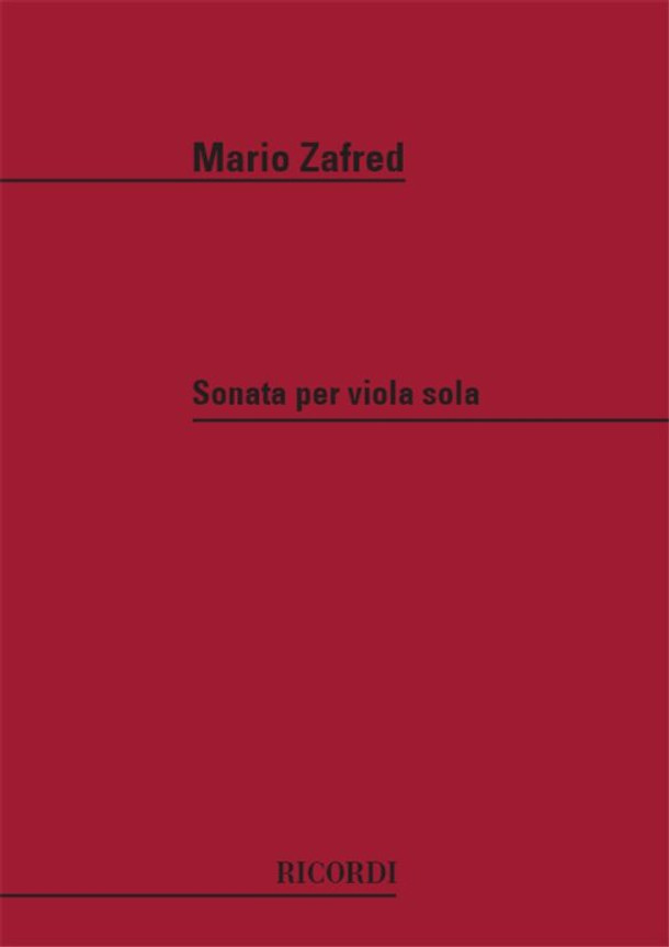 Zafred, Mario: Sonata per viola sola / Ricordi Americana / 1974