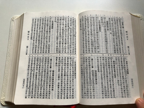 Holy Bible in Chinese (Shen Edition) White Leather bound - Special thin paper edition / Hong Kong Bible Society 1996 / CU50AX - Golden edges (9622933661) 