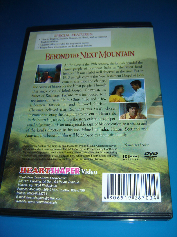 Beyond The Next Mountain (DVD) The Rochunga Pudaite Story / One Man's Personal Pilgrimage to Bring the Scriptures to His Own Tribe