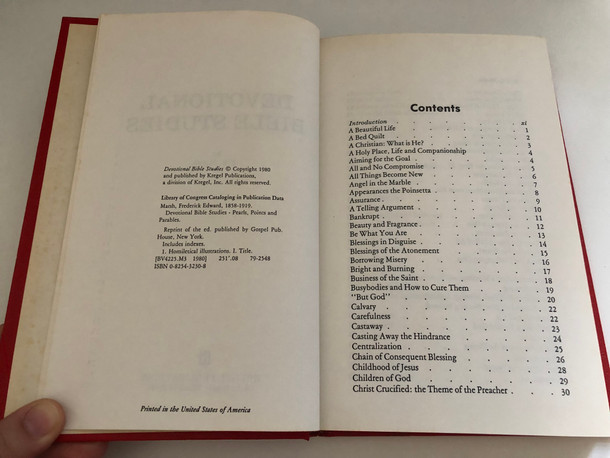 Devotional Bible Studies by F. E. Marsh / Published by Kregel Publications / Library of Congress Cataloging in Publication Data Marsh, Frederick Edward, 1858-1919 / Devotional Bible Studies - Pearls, Points and Parables (0825432308)