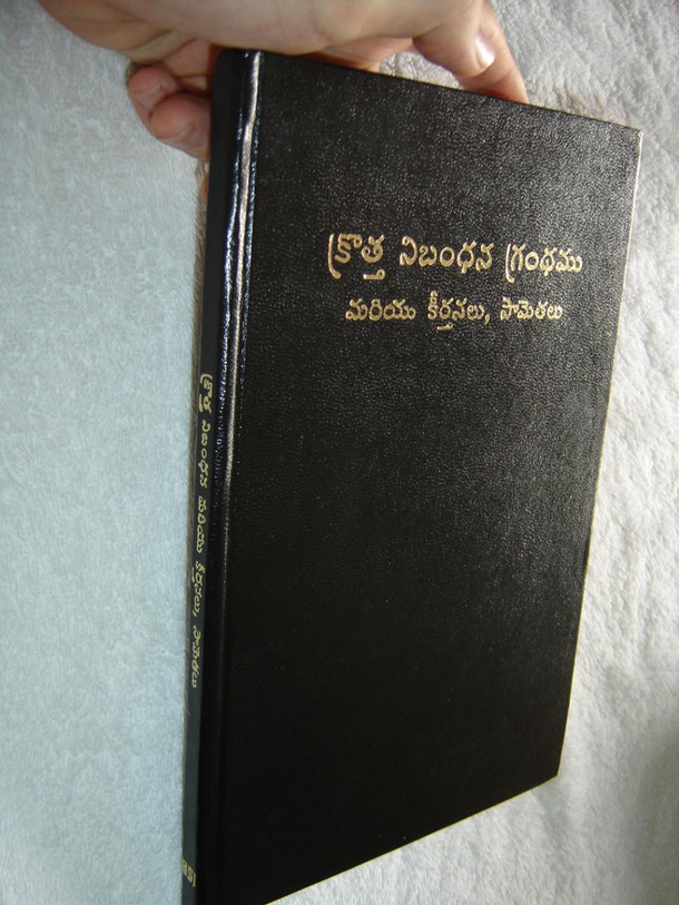 Large Size and Print Telugu Language New Testament with Psalms and Proverbs / Black Hardcover Red Edges