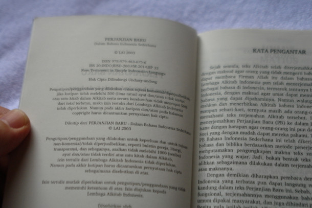 Indonesian New Testament / Simple Indonesian Language Translation / Perjanjian Baru / Dalam Bahasa Indonesia Sederhana