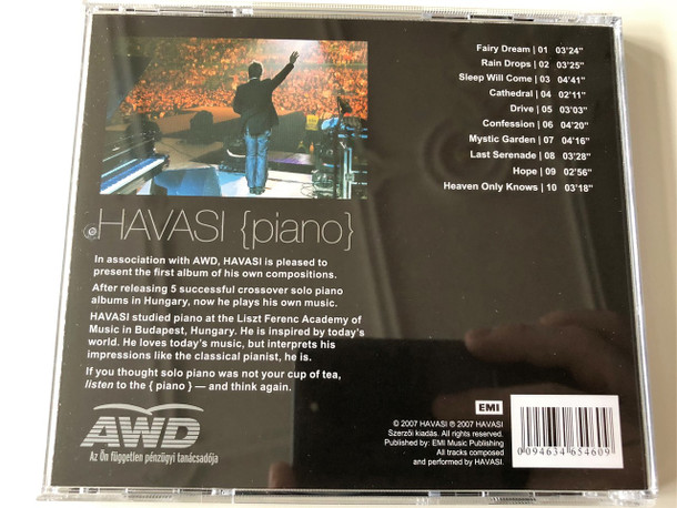 Havasi Balázs - Piano CD Compositions for acoustic grand piano / New Age Solo Piano