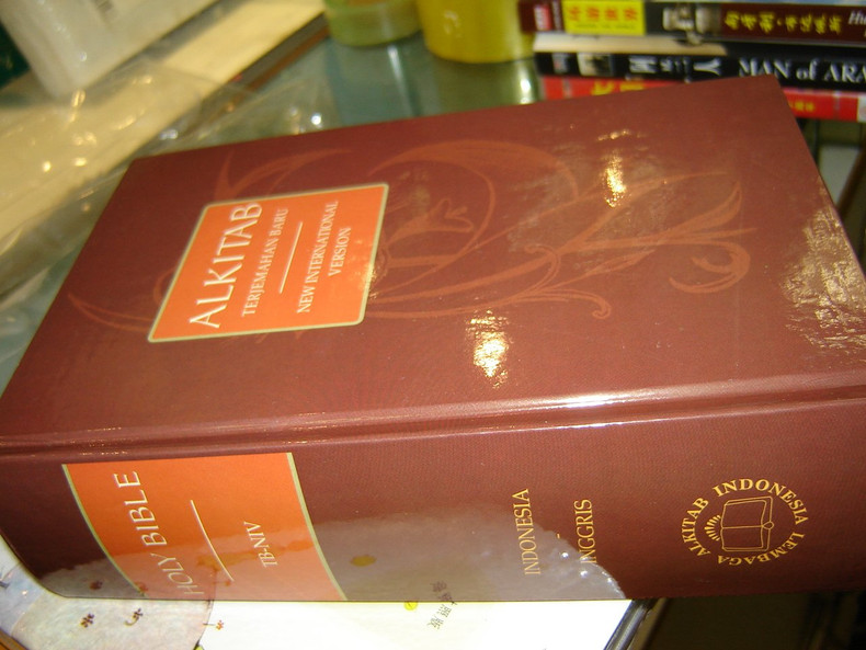 BEAUTIFUL HUGE Brown Indonesian - English Bilingual Bible / ALKITAB Holy Bible Terjemahan Baru - New International Version / TB - NIV / INDONESIA - INGGRIS / Thumb index (Indonesian) Hardcover – 2009