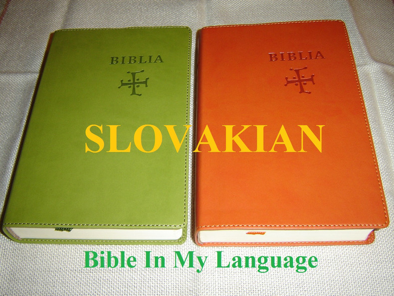 Slovak Bibles and New Testaments in huge variety introduced to the world wide market by Bible In My Language.  Our fresh shipment from Slovakia just arrived, and we are excited by all the new cover colors and variety of Bibles.