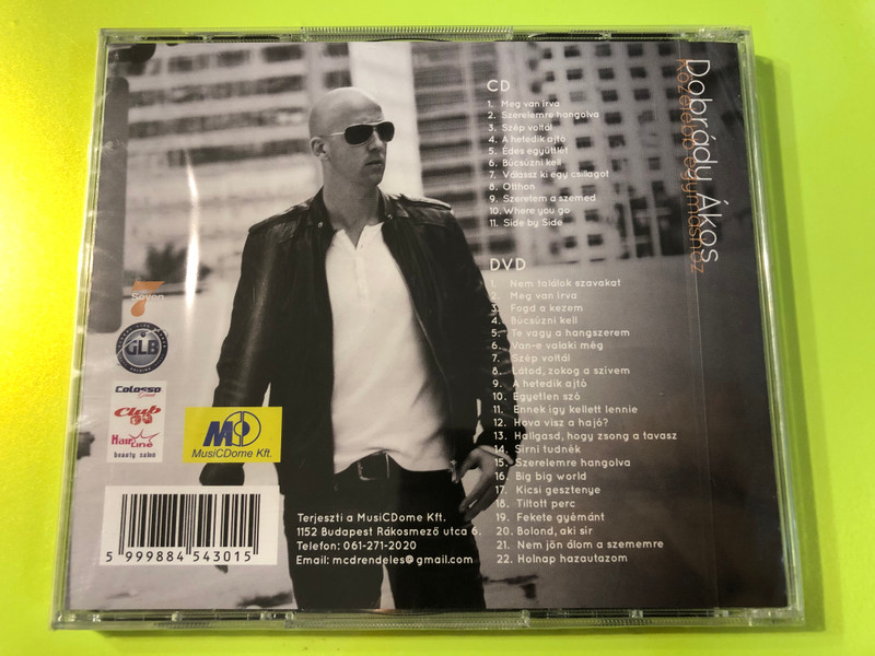 DOBRÁDY ÁKOS - KÖZELEBB EGYMÁSHOZ / Audio CD+DVD 2009 / Hungarian singer, songwriter, composer / Made in Hungary / Featuring EMILIA - Emilia Rydberg (5999884543015)