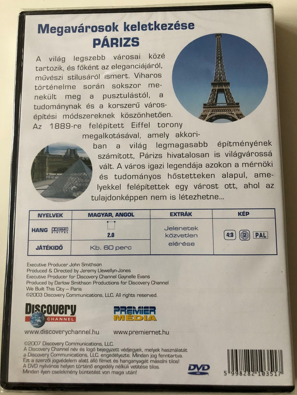 Megavárosok keletkezése - Párizs DVD 2003 We built this City - Paris / Discovery Channel Series / Produced and Directed by Jeremy-Llewellyn-Jones (5998282103517)