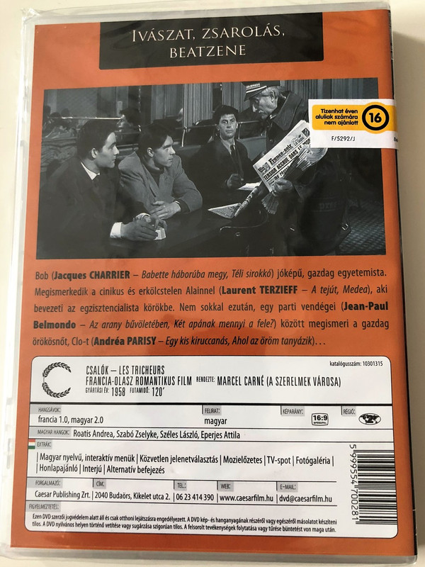 Csalók DVD 1958 Les Tricheurs / Directed by Marcel Carné / Starring: Jean-Paul Belmondo, Jacques Charrier, Laurent Terzieff, Andréa Parisy (5999554700281)