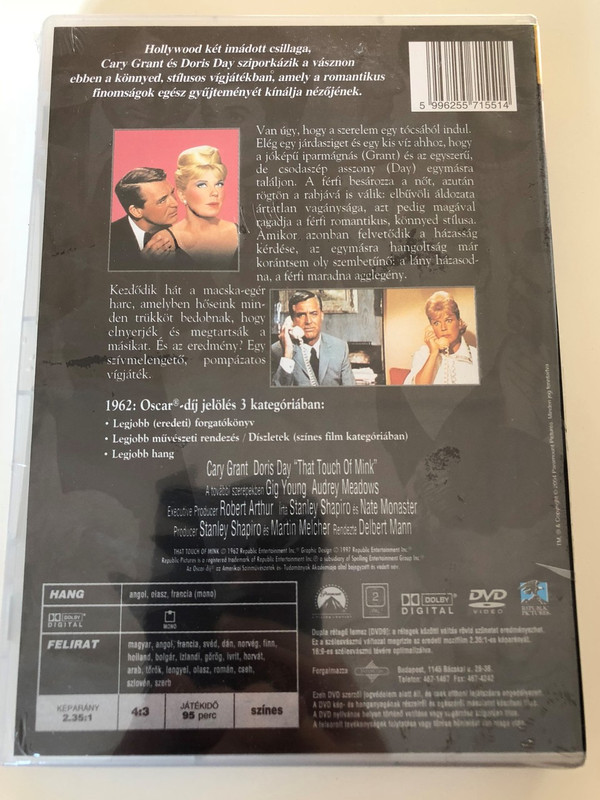 That touch of Mink DVD 1962 Egy kis ravaszság / Directed by Delbert Mann / Starring: Cary Grant, Doris Day / Widescreen edition (5996255715514)