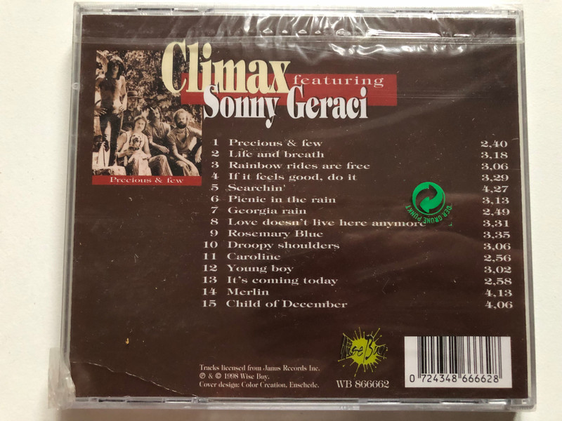 The Best of Climax - Featuring Sonny Geraci / Precious and Few / AUDIO CD 1998 / Climax: Johnny Stevenson, Sonny Geraci, Walter Nims / American musician and singer: Sonny Geraci (0724348666628)