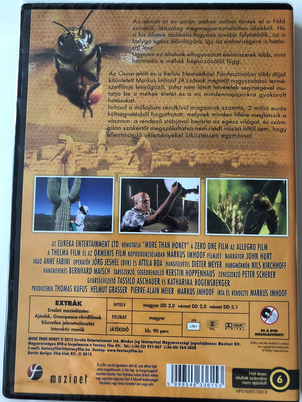 More than Honey DVD 2012 A Méhek világa / Directed by Markus Imhoof / Starring: Fred Jaggi / Documentary on the role and importance of bees (5999546336153)