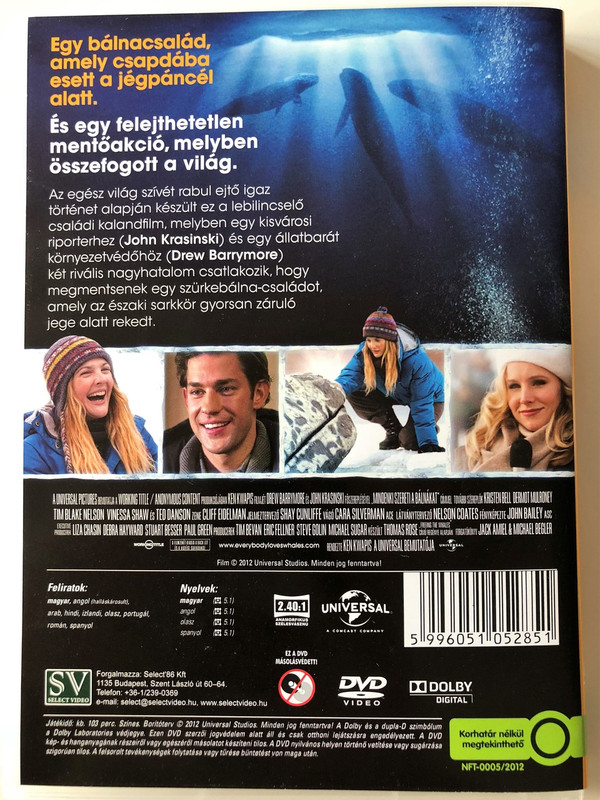 Big miracle DVD 2012 Mindenki szereti a bálnákat / Directed by Ken Kwapis / Starring: Drew Barrymore, John Krasinski (5996051052851)