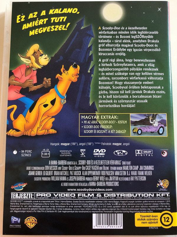  Scooby-Doo and the Reluctant Werewolf DVD 1988 Scooby-Doo és a Kezelhetetlen Vérfarkas / Directed by Ray Patterson / Scooby-Doo collection 5. (5996514004588)