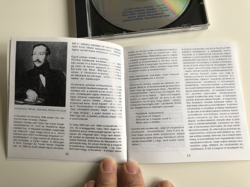  Hymnus - Szózat / A Hymnus és a Szózat zenéje / Hungaroton Classic HCD19133 / AUDIO CD 1994 / Illyés Gyula, Kölcsey Ferenc, Jókai Mór, Arany János, Juhász Ferenc (5991811913328)