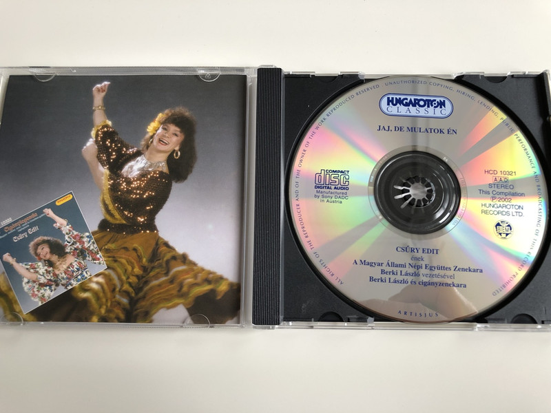 Csűry Edit - Jaj, de mulatok én! László Berki & His Folk Orchestra / His Gypsy Ensemble - Berki László és cigányzenekara / Gajd vokál, A Magyar Állami Népi Együttes Zenekara / AUDIO CD 2002 / Hungaroton Classic HCD 10321 / Hungarian Gypsy Music (CsűryEditCigányDalok) 