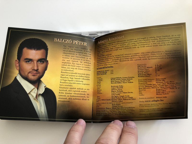 ADAGIO GOLD / AUDIO CD 2006 / Balczó Péter, Homonnay Zsolt, Nagy Sándor / Hungarian Band